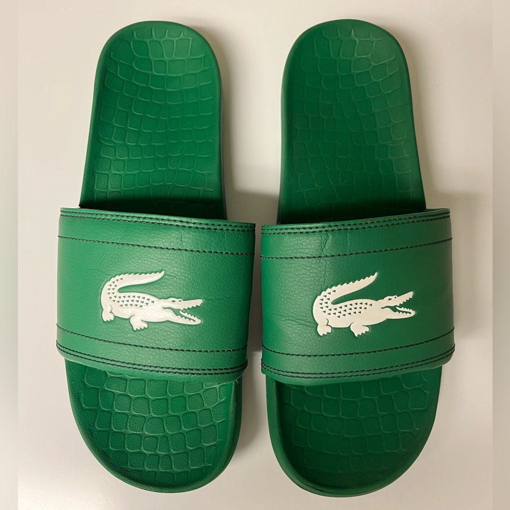 LACOSTE Green Slide Sandal Size 10 Men